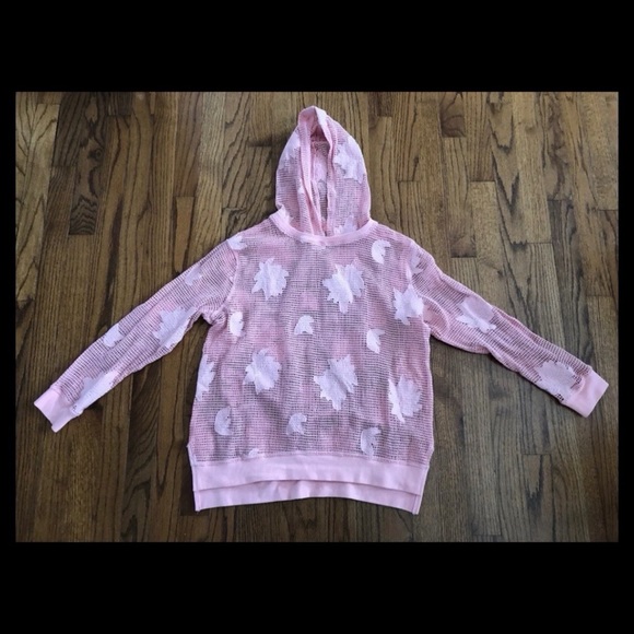 Target Art Class Pink Floral Crochet Net Long Sleeve Hoodie Girl’s XL 14-16 - Picture 8 of 10